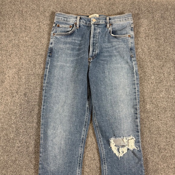 Agolde Jeans Womens 28x27 Nico High Rise Ankle Slim Fit Distressed Button Fly - Picture 3 of 15